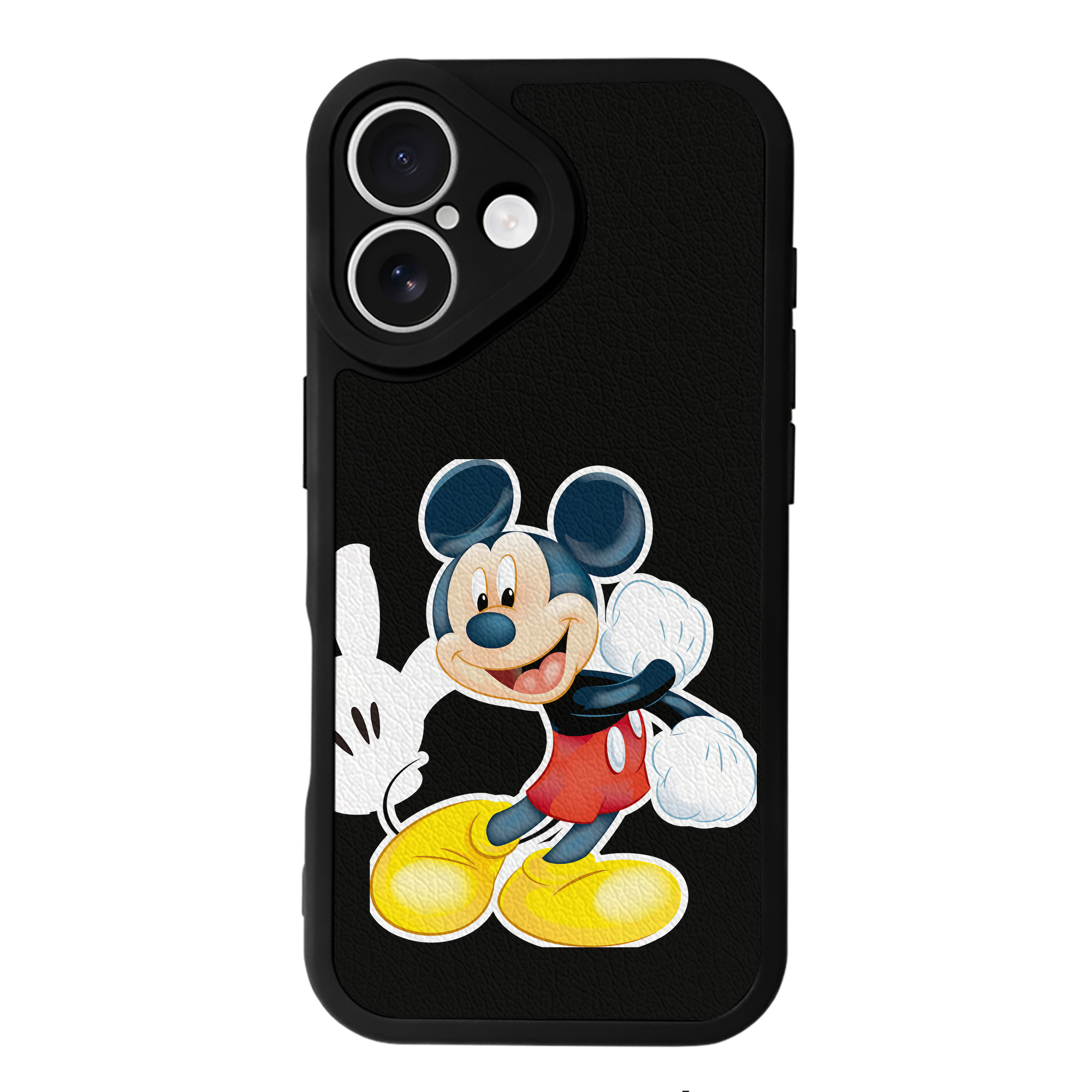 （画像用） ミッキーマウス Mickey Mouse 【iPhone 16シリーズ対応】シリコンスマホケース（レザー調） 材質：シリコン